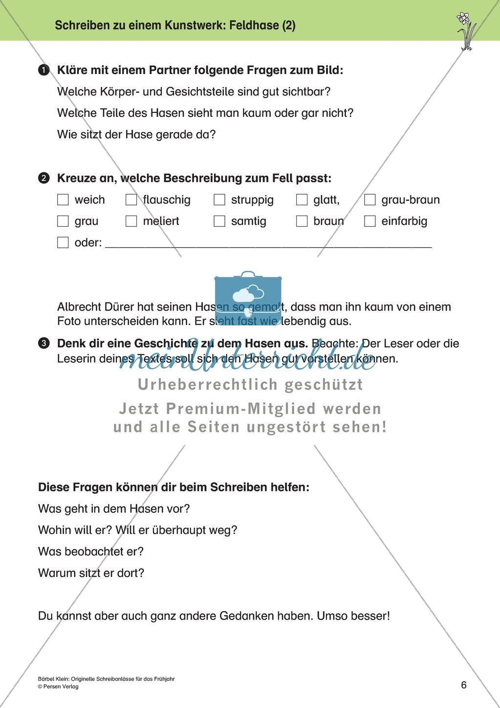Orginielle Schreibanlässe für das Frühjahr: Materialien für das Planen und Schreiben Preview 6