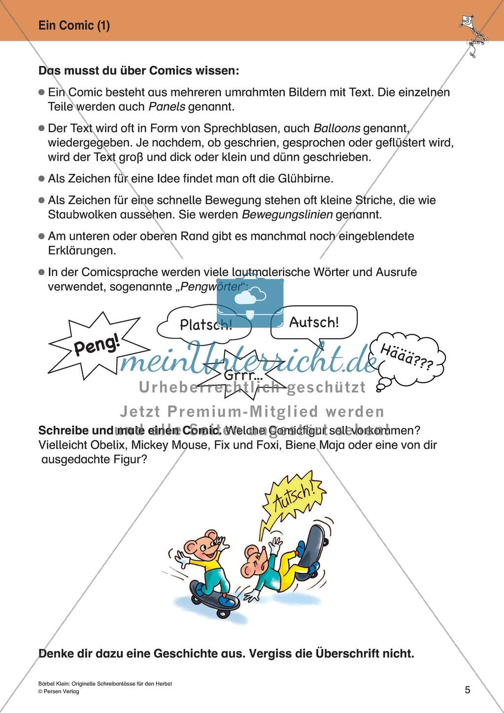 Originelle Schreibanlässe für den Herbst: Materialien für das Planen und Schreiben von Texten Preview 5