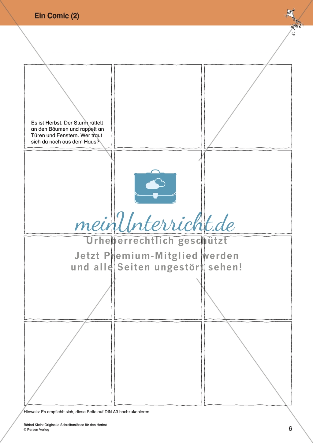 Originelle Schreibanlässe für den Herbst: Materialien für das Planen und Schreiben von Texten Preview 6