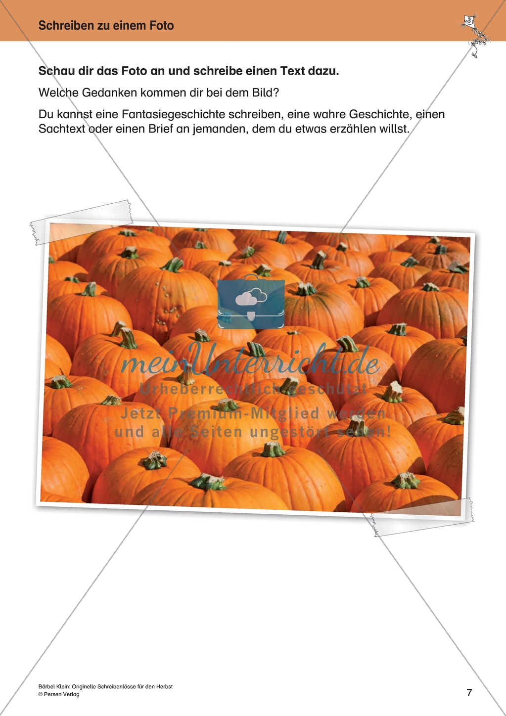Originelle Schreibanlässe für den Herbst: Materialien für das Planen und Schreiben von Texten Preview 7