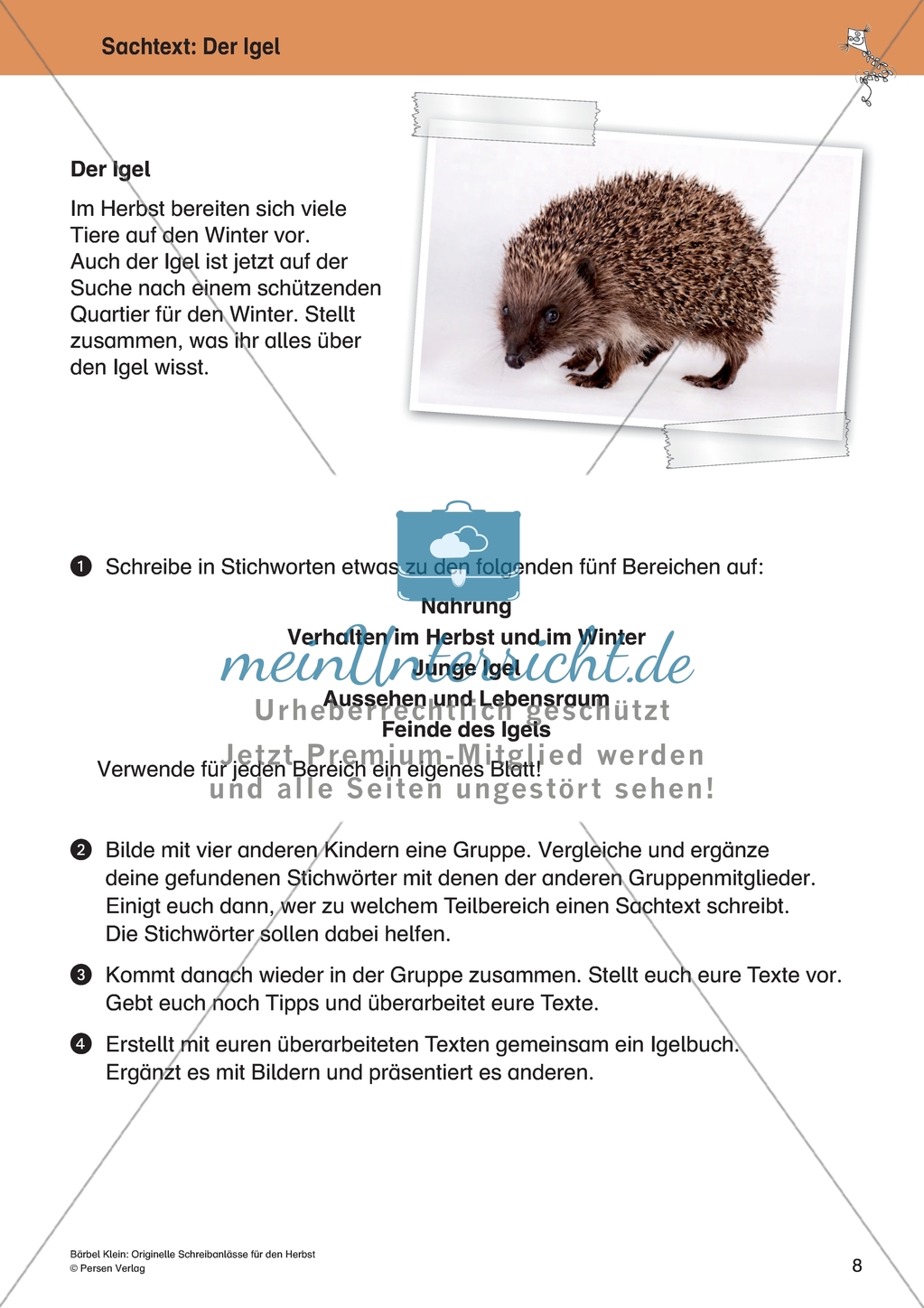 Originelle Schreibanlässe für den Herbst: Materialien für das Planen und Schreiben von Texten Preview 8