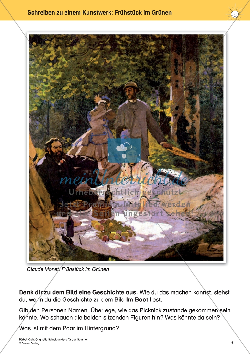 Originelle Schreibanlässe für den Sommer: Materialien für das Planen und Schreiben von Texten Preview 3