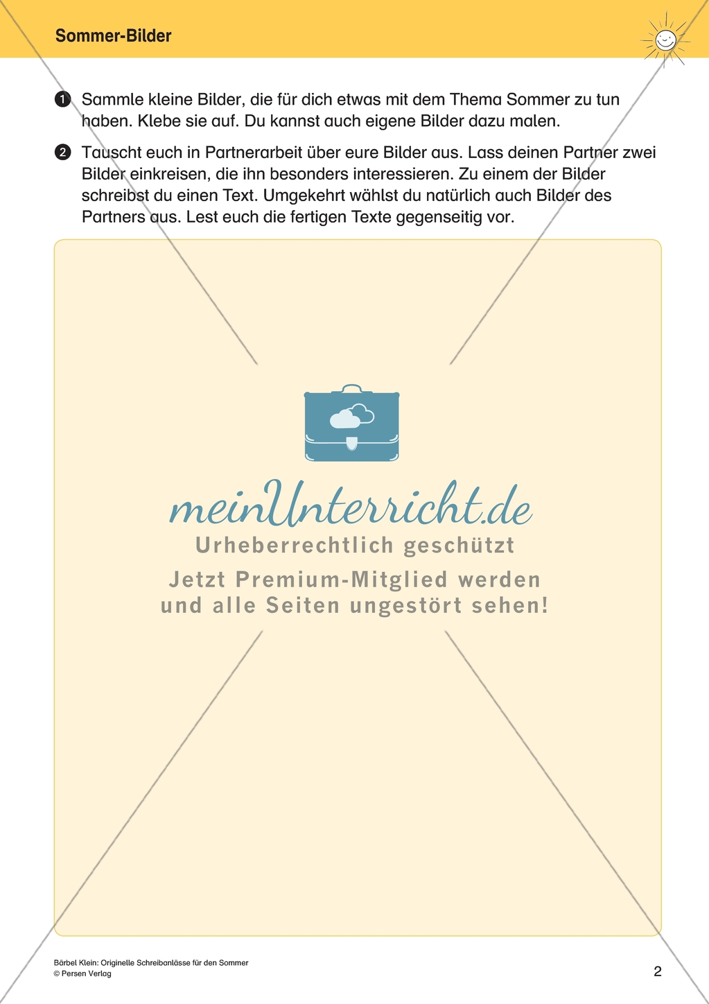 Sammeln von Sommerbildern: Arbeitsmaterial Preview 1
