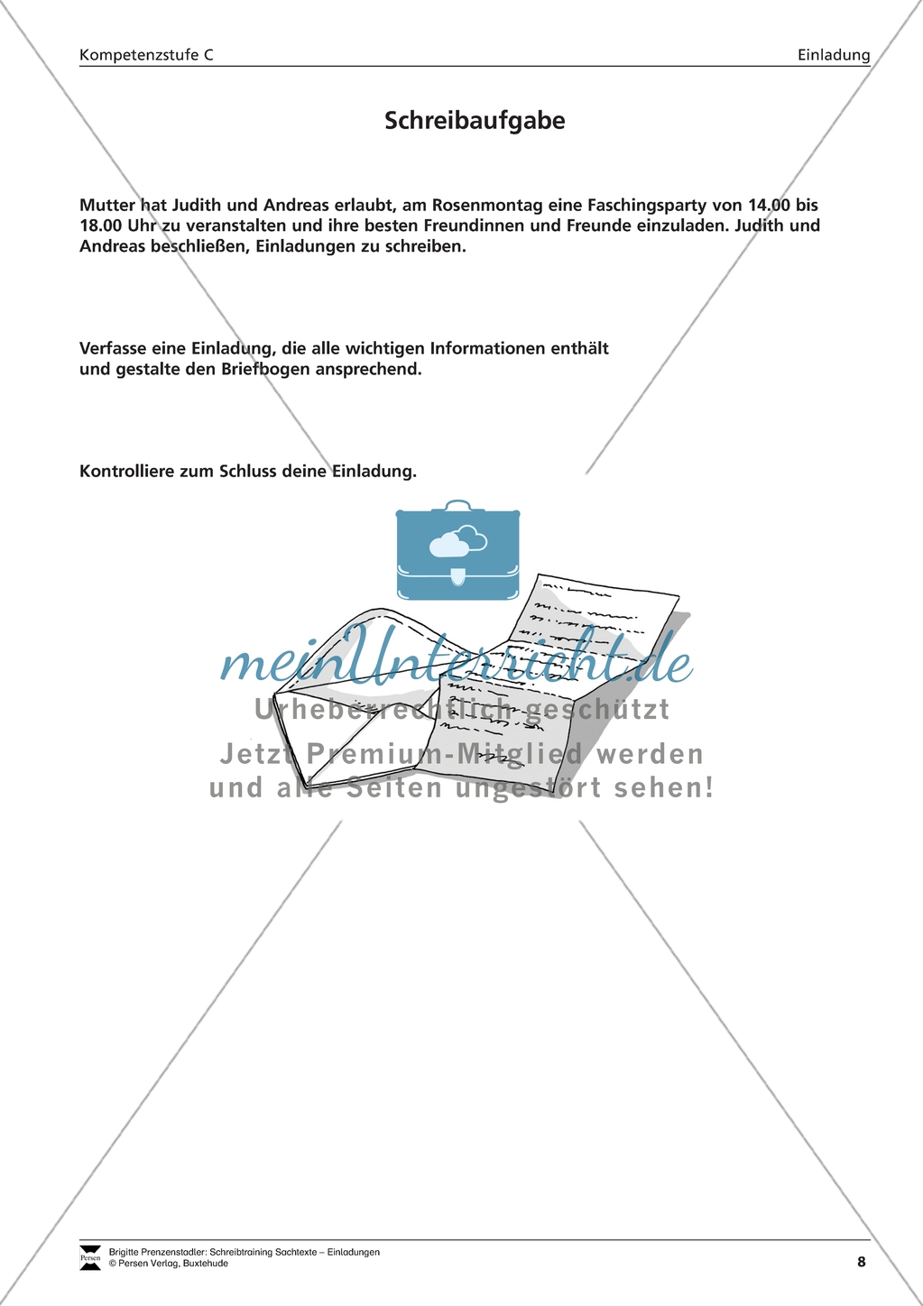 Einladungen schreiben: Übungen + Lösungen Preview 7