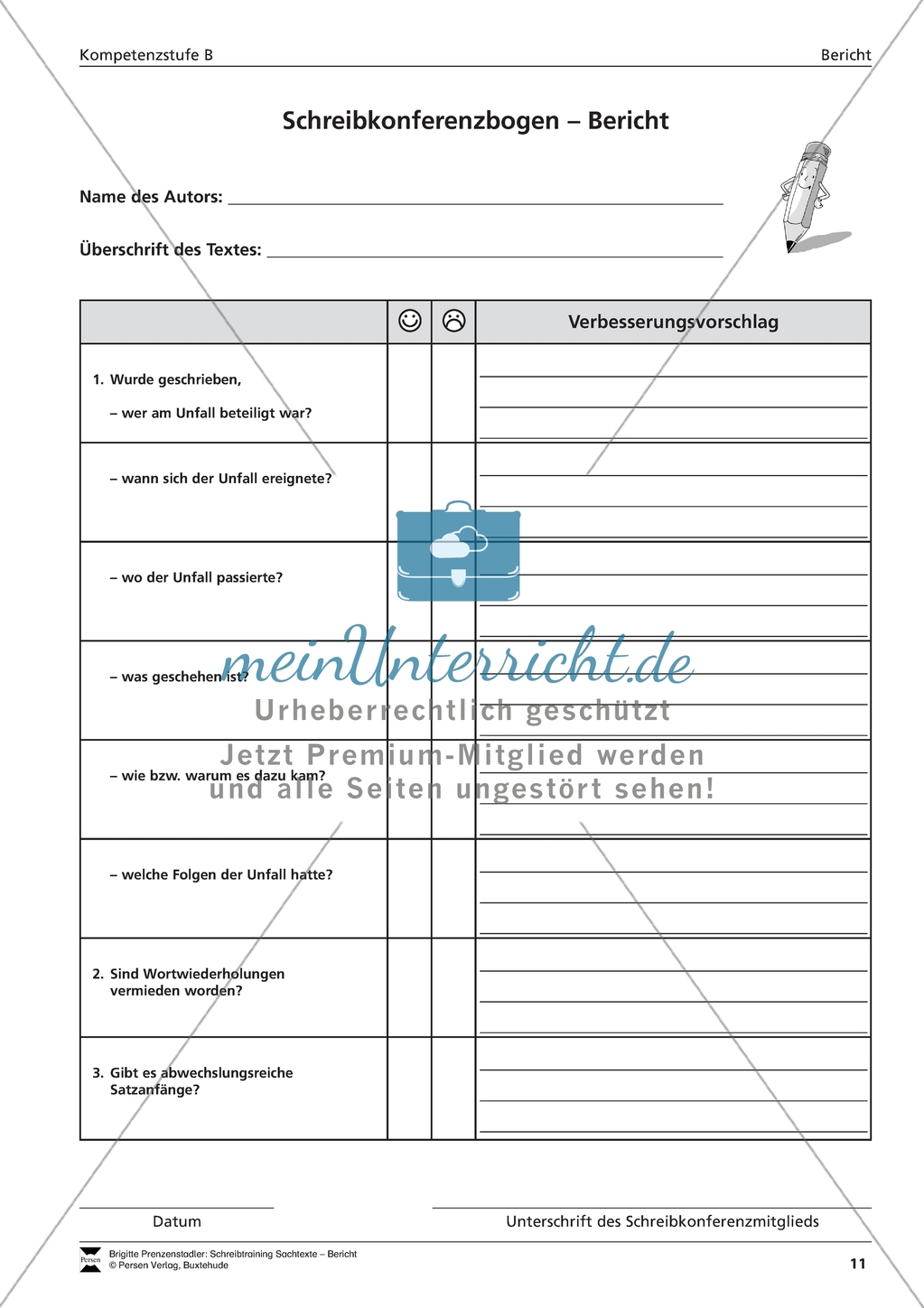 Einen Unfallbericht verfassen: Übungen + Lösungen Preview 10