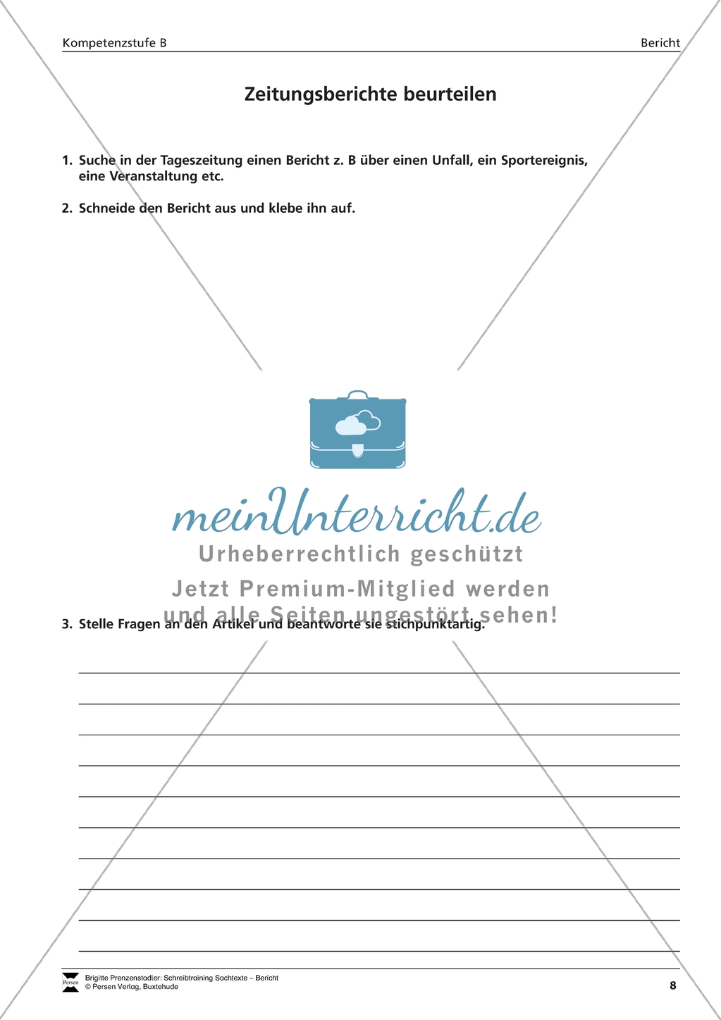 Einen Unfallbericht verfassen: Übungen + Lösungen Preview 7