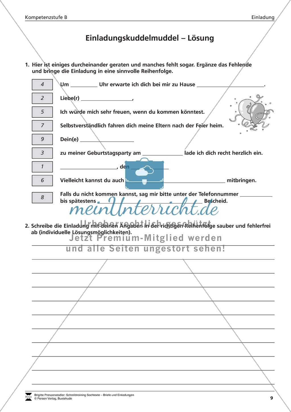 Einladungen gestalten: Übungen + Lösungen Preview 4