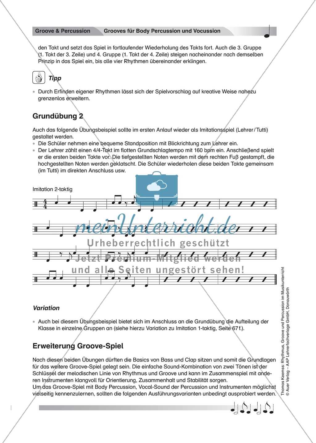 Mit zwei Sounds auf dem Weg zum Groove: Arbeitsmaterial Preview 2
