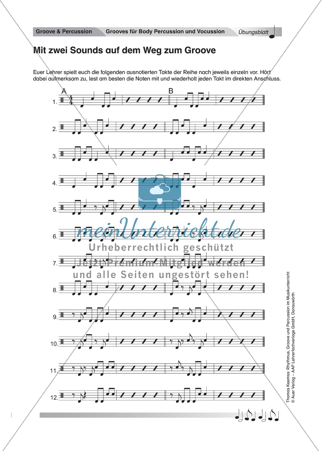 Mit zwei Sounds auf dem Weg zum Groove: Arbeitsmaterial Preview 4