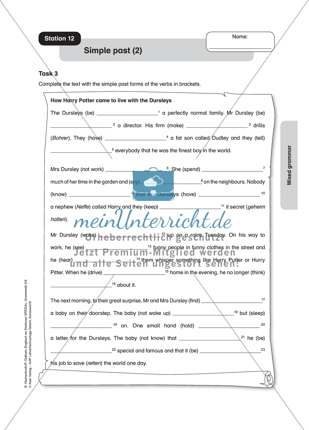 Simple past: worksheets with solution Preview 2