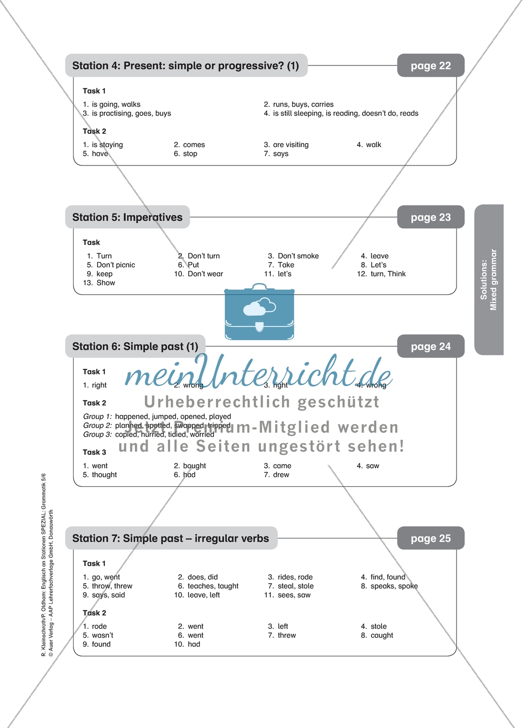 Simple past: worksheets with solution Preview 3