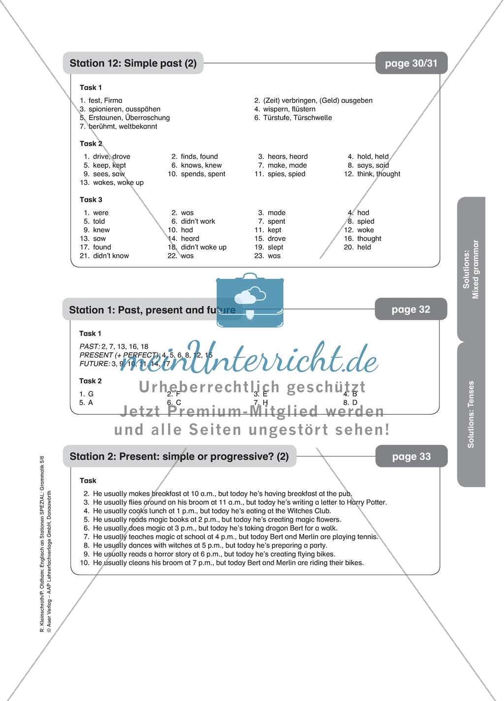 Simple past: worksheets with solution Preview 4