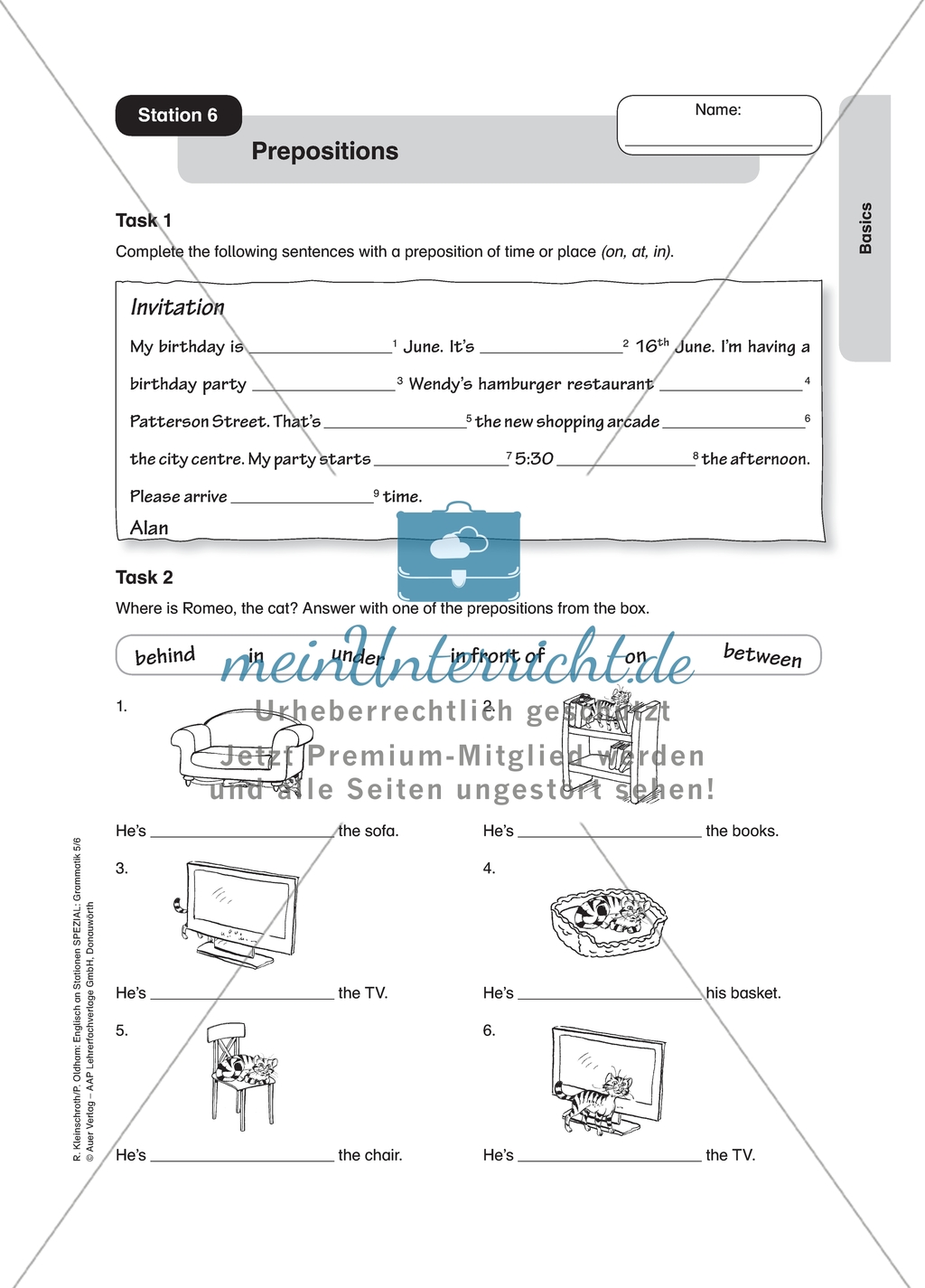Prepositions: worksheet with solution Preview 1