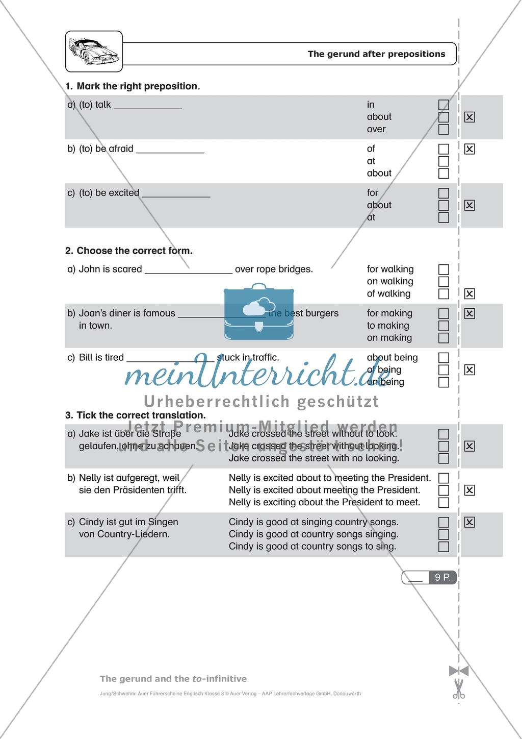 The gerund after prepositions: Vor- und Abschlusstest Preview 2