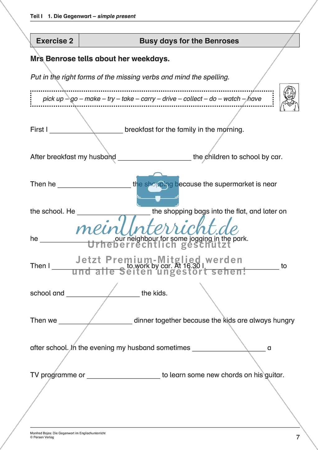 Simple Present: Informationen zur Bildung und Verwendung + Übungen + Lösungen Preview 5