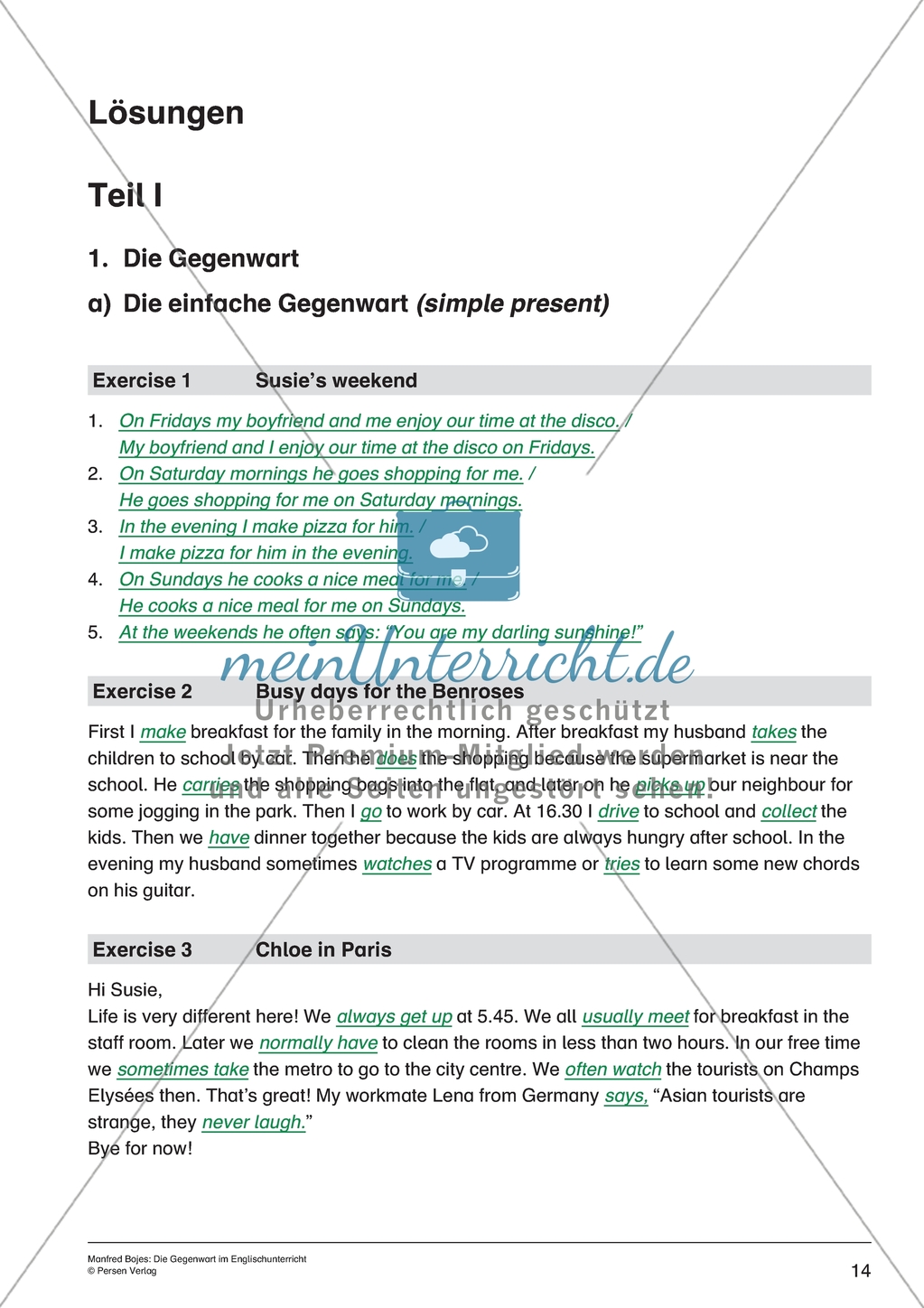 Simple Present: Informationen zur Bildung und Verwendung + Übungen + Lösungen Preview 8