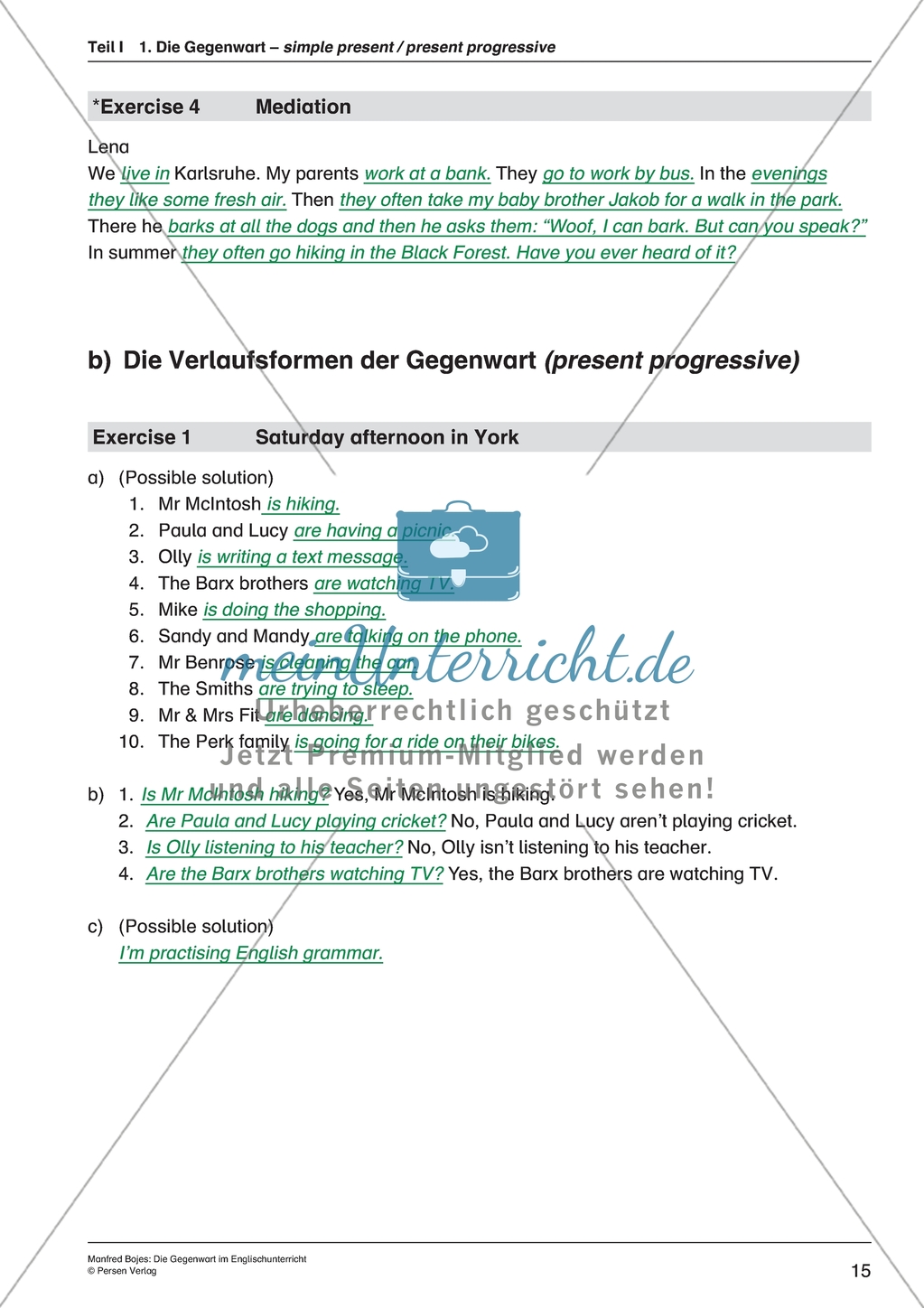 Simple Present: Informationen zur Bildung und Verwendung + Übungen + Lösungen Preview 9