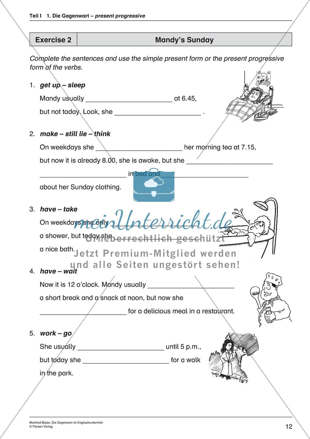 Present Progressive: Informationen zur Bildung und Verwendung + Übungen + Lösungen Preview 3
