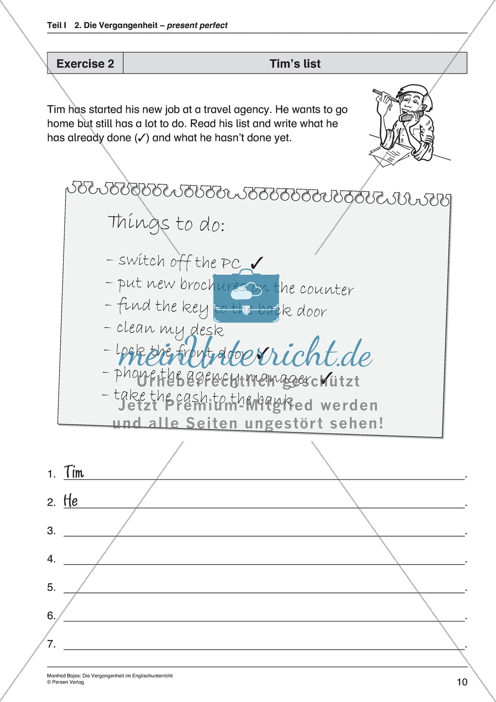 Present Perfect: Erklärungen und Übungen zur Bildung und Verwendung + Lösungen Preview 3