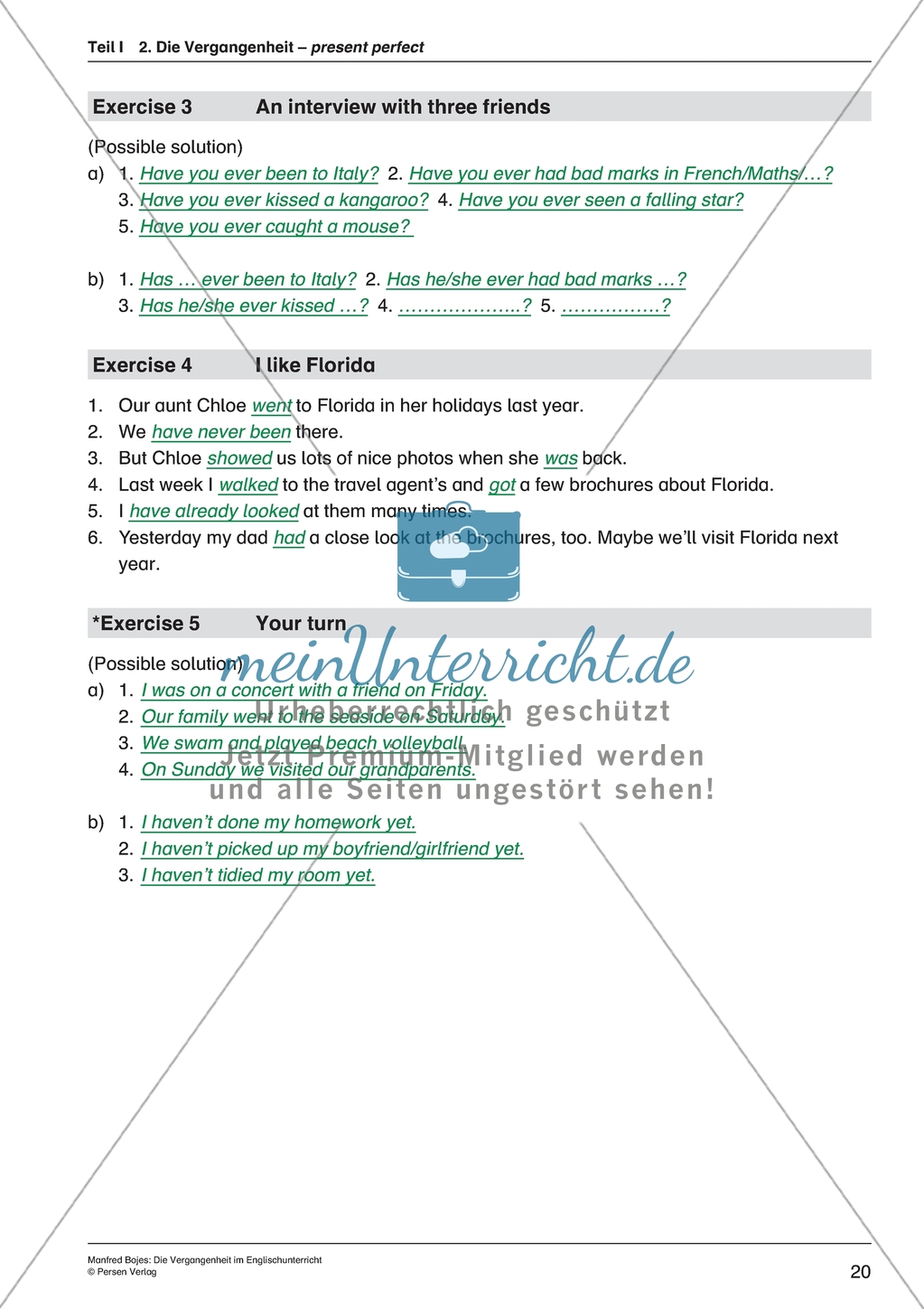 Present Perfect: Erklärungen und Übungen zur Bildung und Verwendung + Lösungen Preview 7