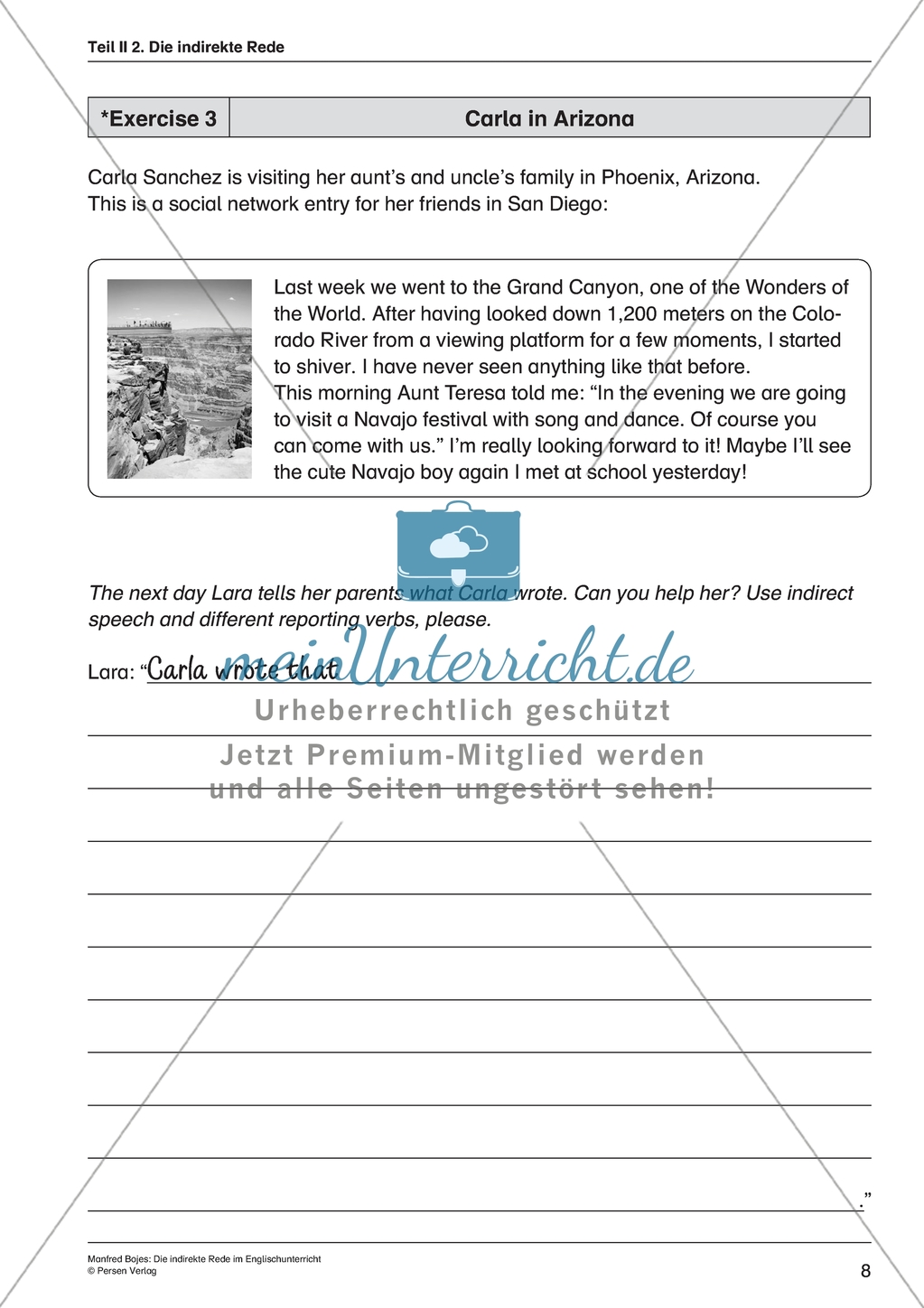 Die indirekte Rede: Infos + Übungen + Lösungen Preview 6