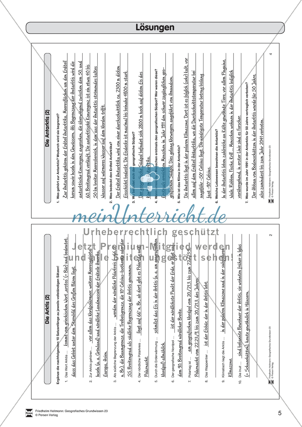 Die Arktis: Arbeitsmaterial mit Lösungen Preview 3