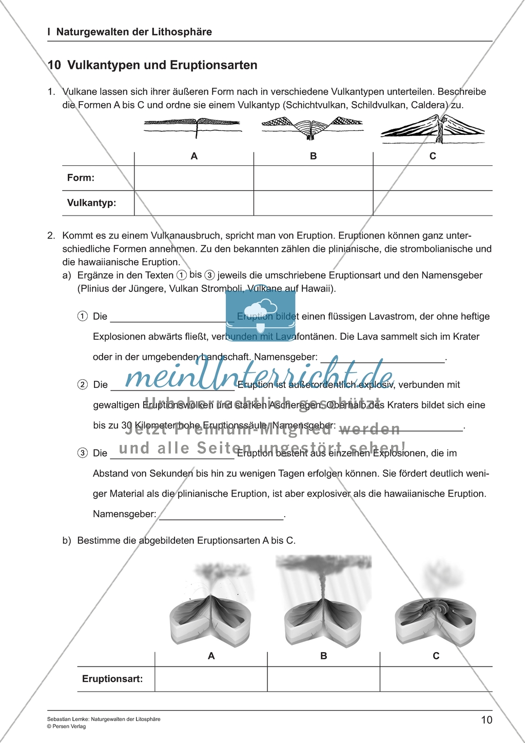 Naturgewalten der Lithosphäre: Unterrichtseinheit Preview 10