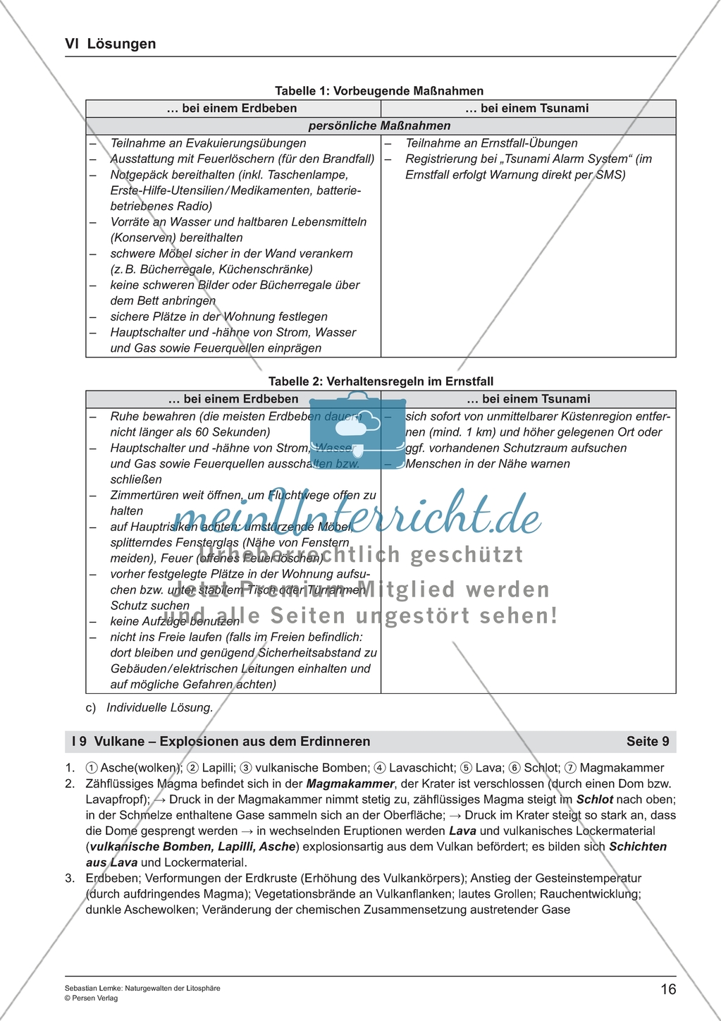 Naturgewalten der Lithosphäre: Unterrichtseinheit Preview 16