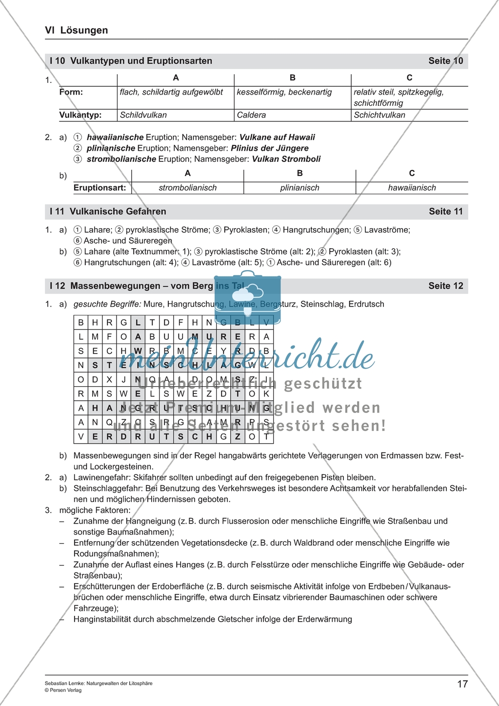 Naturgewalten der Lithosphäre: Unterrichtseinheit Preview 17