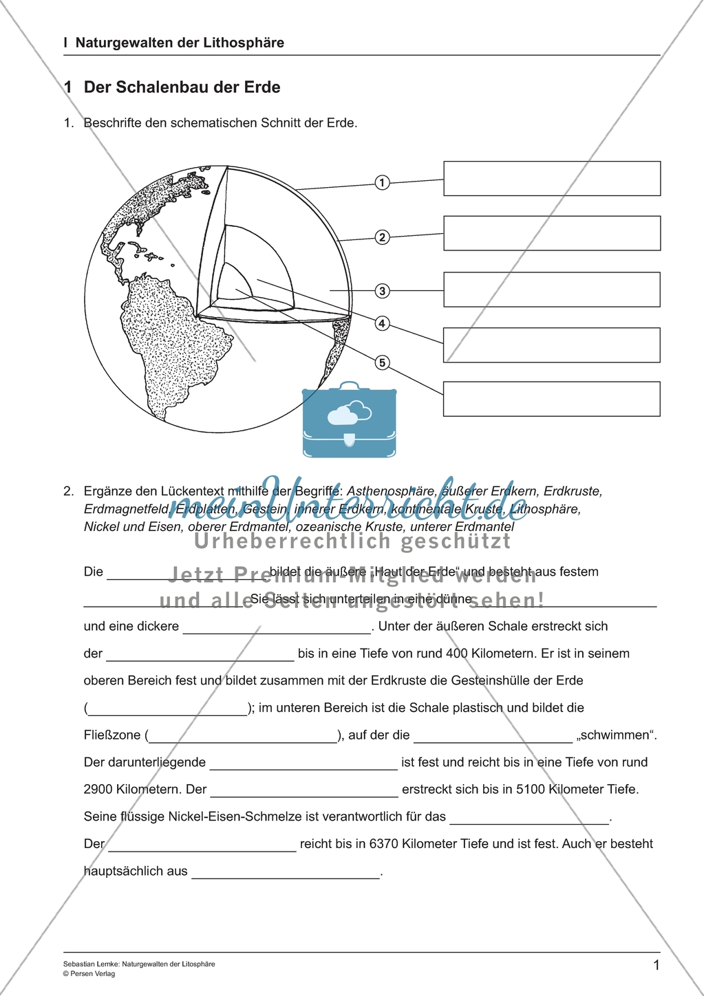 Naturgewalten der Lithosphäre: Unterrichtseinheit Preview 1