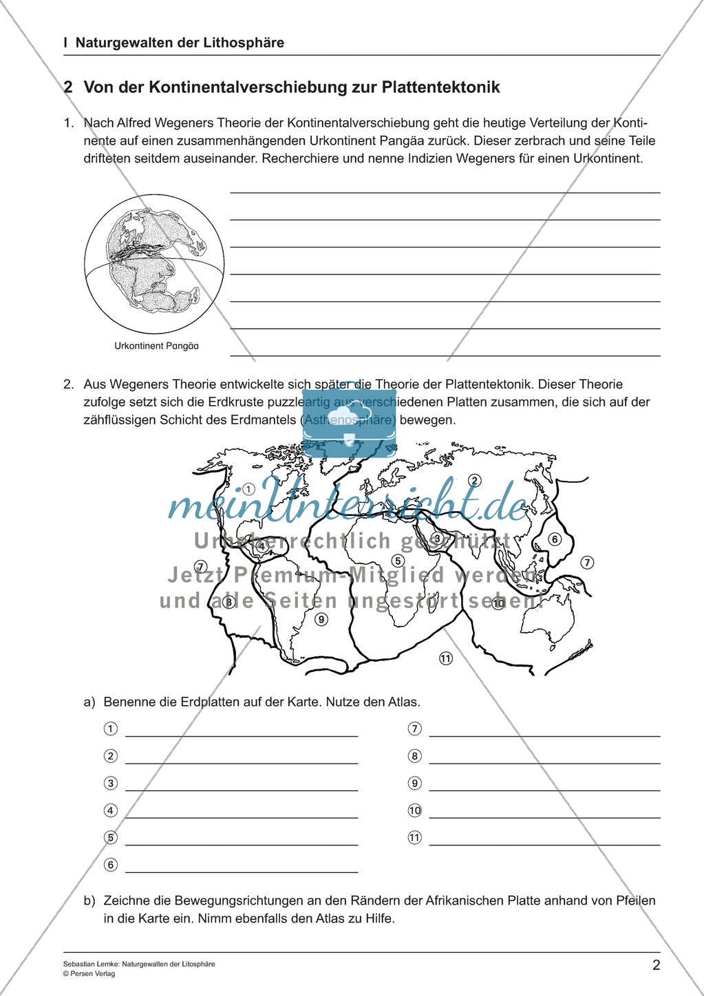 Naturgewalten der Lithosphäre: Unterrichtseinheit Preview 2