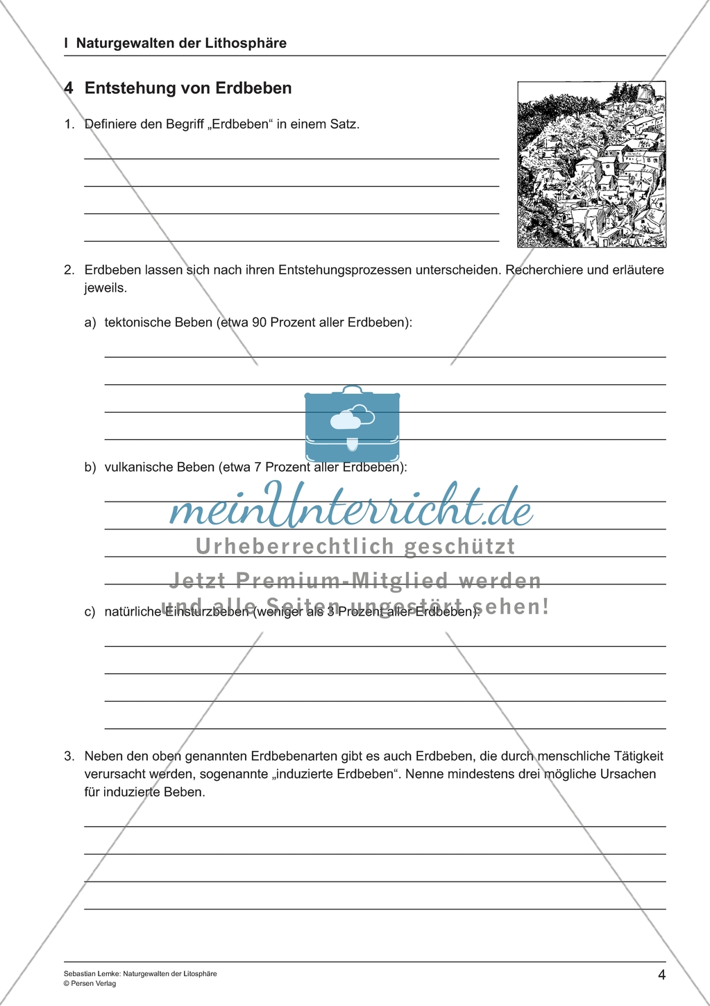 Naturgewalten der Lithosphäre: Unterrichtseinheit Preview 4