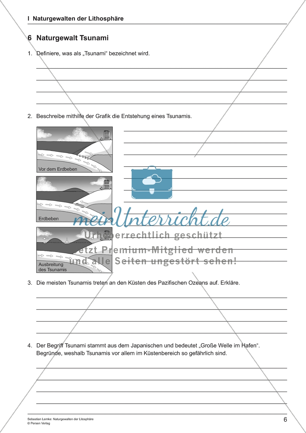 Naturgewalten der Lithosphäre: Unterrichtseinheit Preview 6