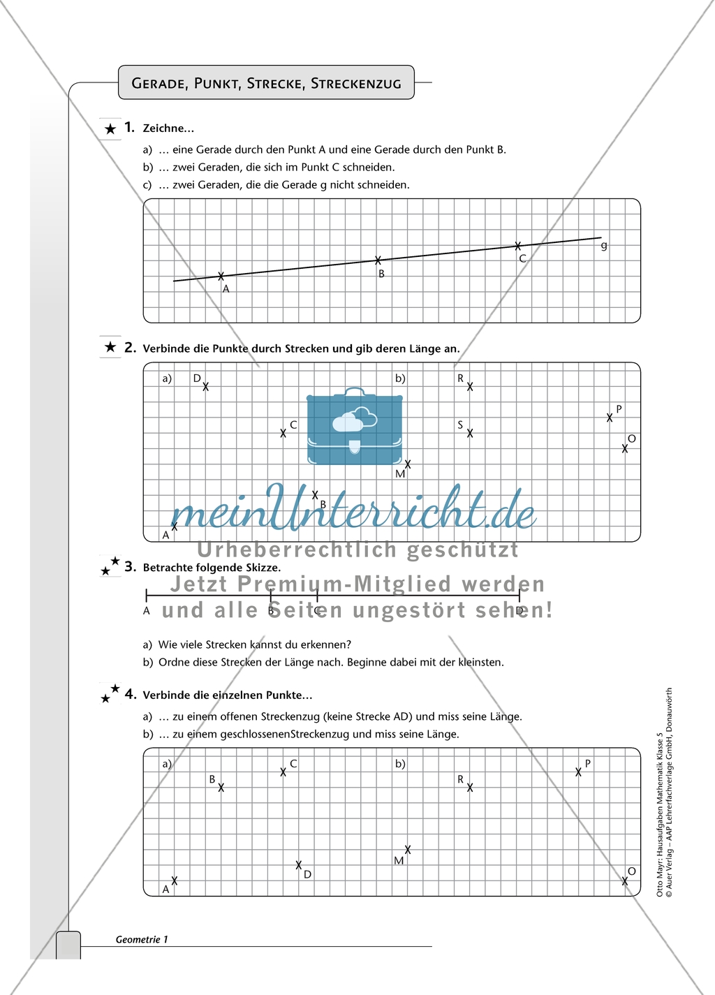Geometrie - Hausaufgaben zum Thema