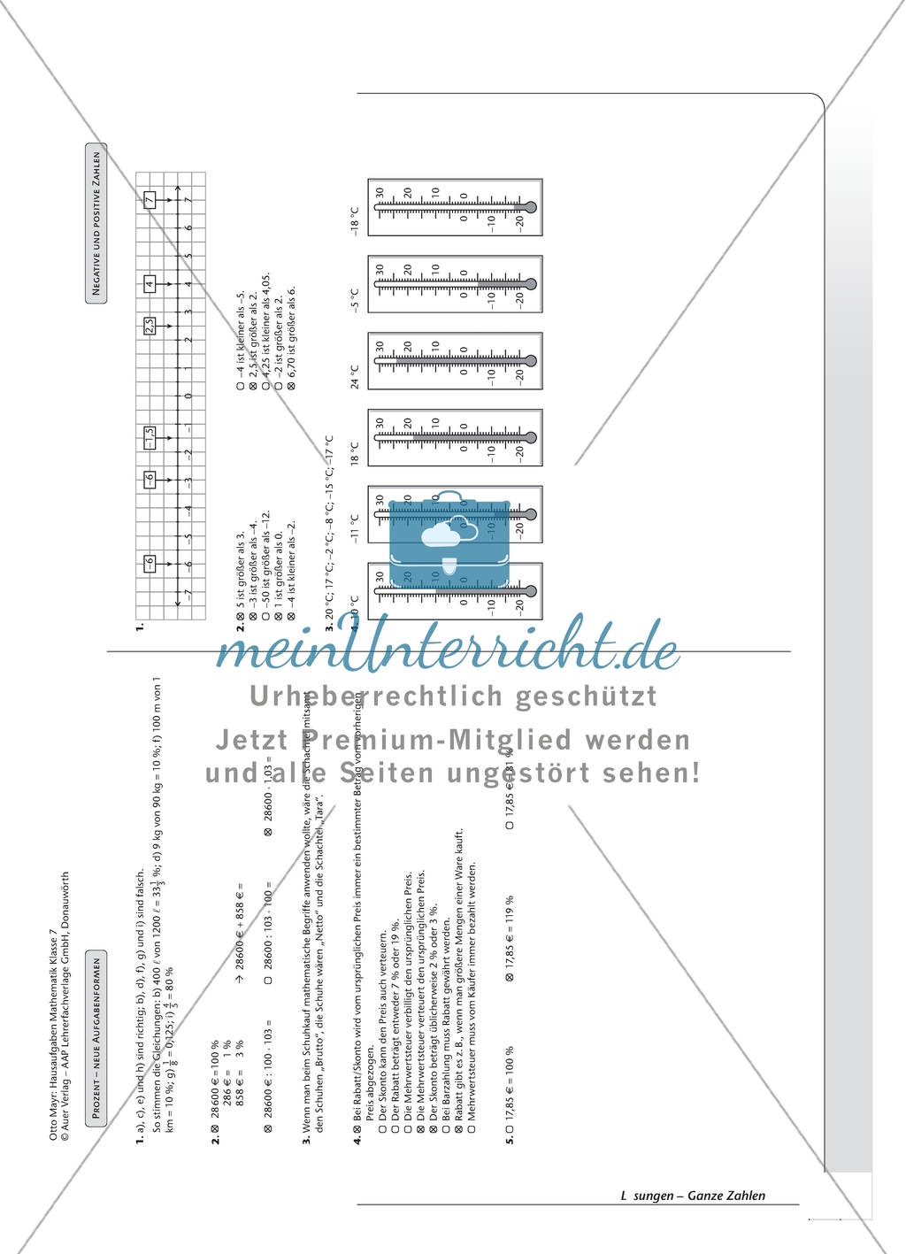 Hausaufgaben zum Thema: Prozentrechnung mit Lösungen. Preview 16