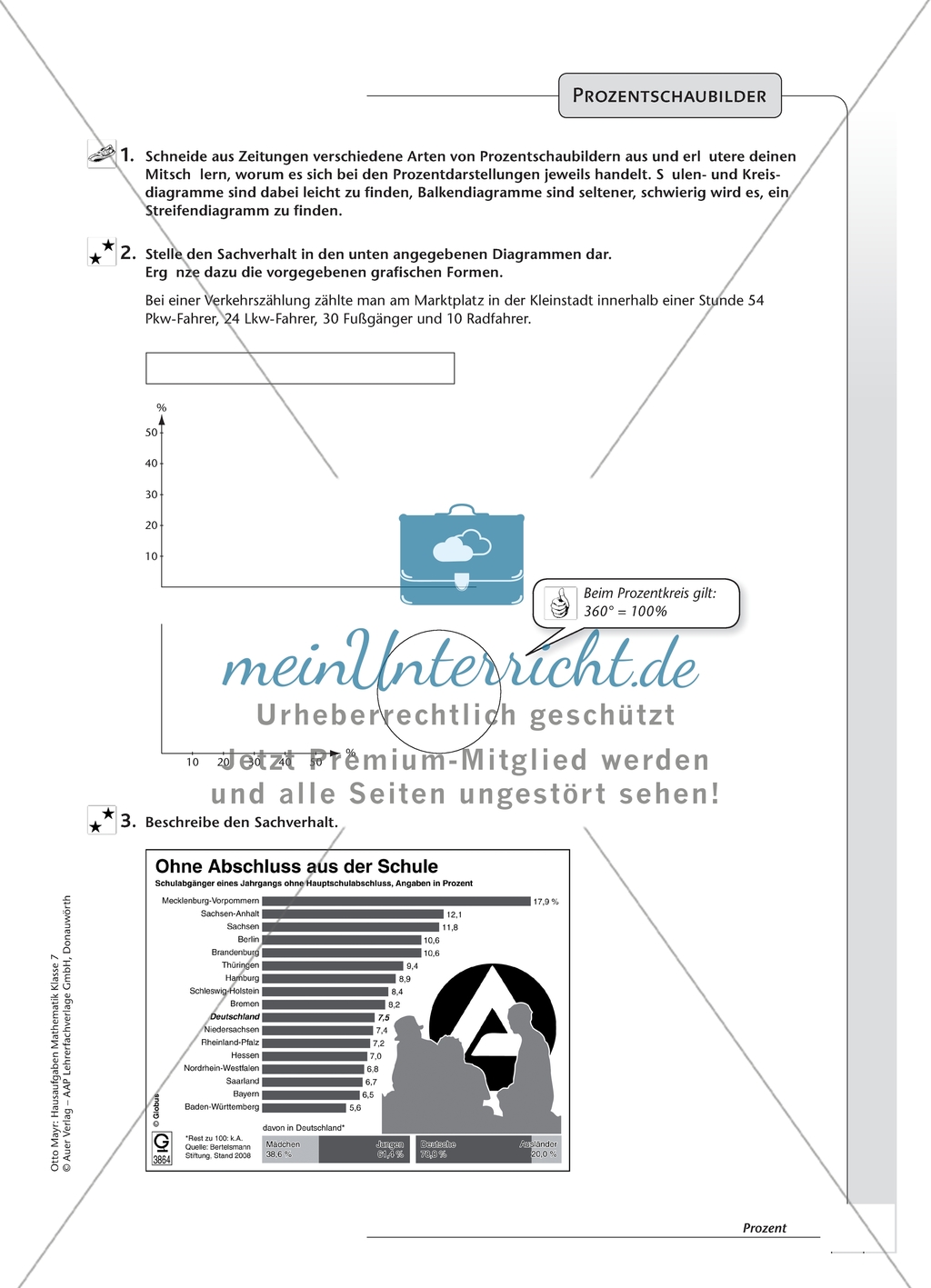 Hausaufgaben zum Thema: Prozentrechnung mit Lösungen. Preview 9