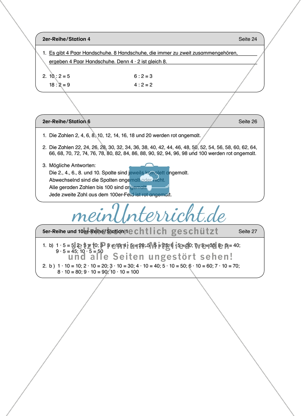 Aufgaben für eine Stationsarbeit zum Thema: