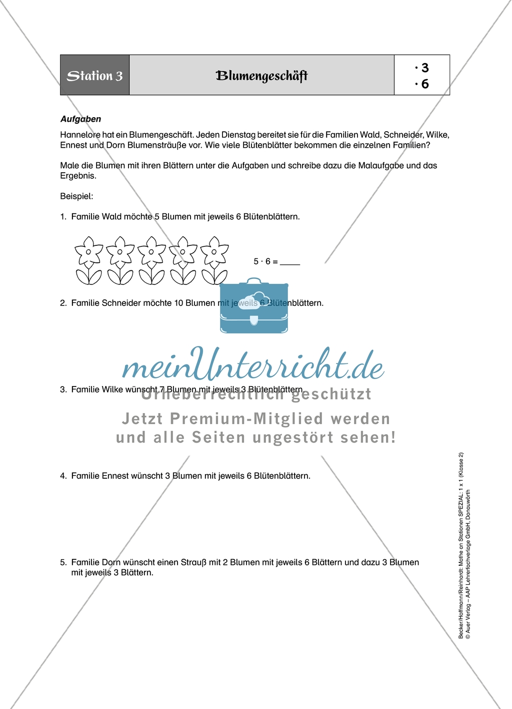 Aufgaben für eine Stationsarbeit zum Thema: