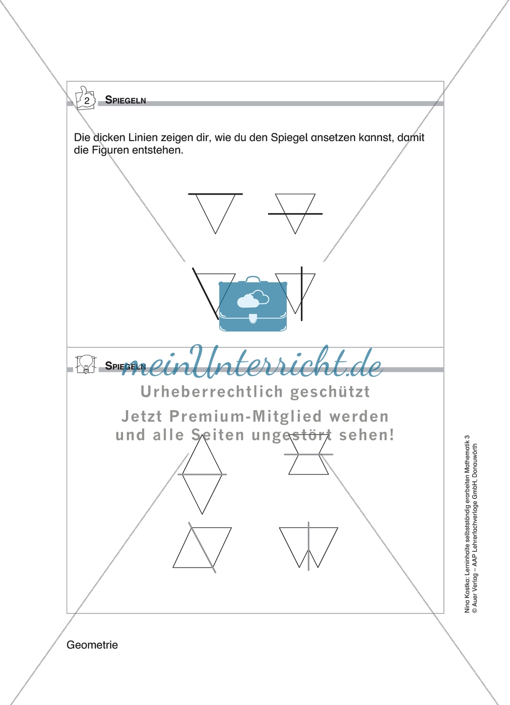 Schülerinnen und Schüler erarbeiten sich mit diesem Material Lerninhalte zum Thema Geometrie mit Aufgaben-, Tipp- und Lösungskarten selbstständig. Preview 7