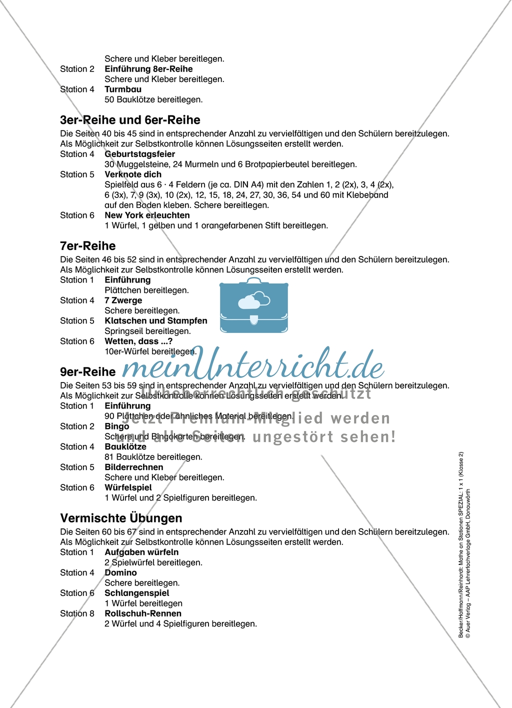 Aufgaben für eine Stationsarbeit zum Thema: