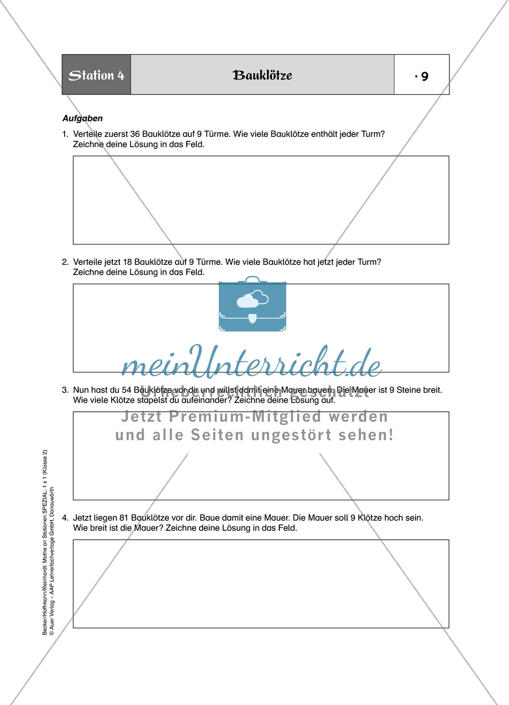 Aufgaben für eine Stationsarbeit zum Thema:
