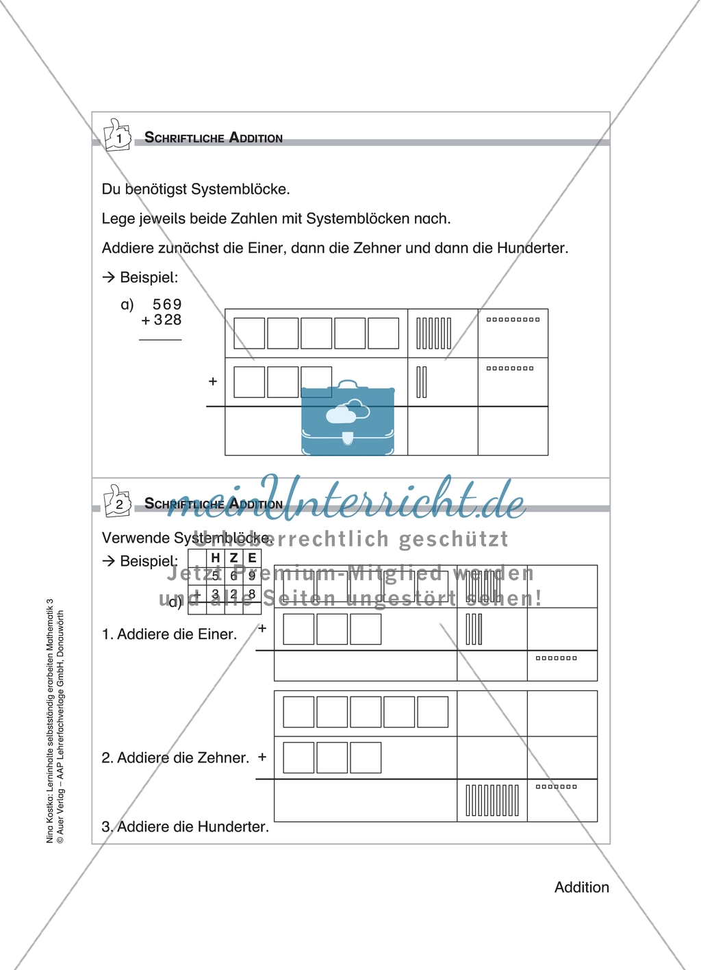 Schülerinnen und Schüler erarbeiten sich mit diesem Material Lerninhalte zum Thema Addition mit Aufgaben-, Tipp- und Lösungskarten selbstständig. Preview 10