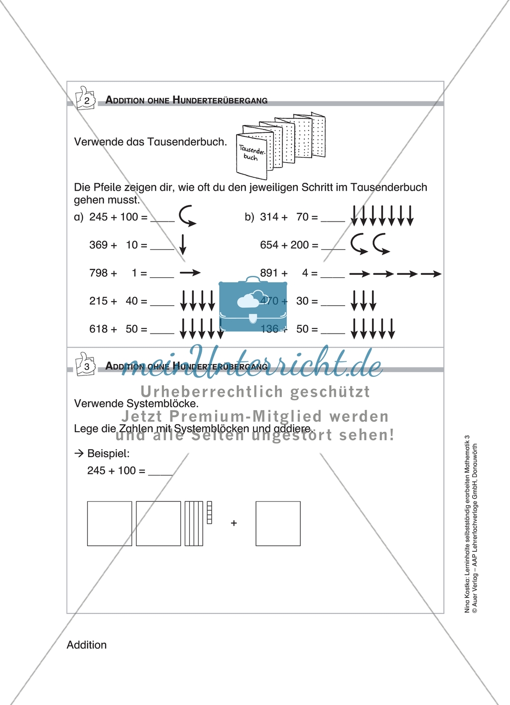 Schülerinnen und Schüler erarbeiten sich mit diesem Material Lerninhalte zum Thema Addition mit Aufgaben-, Tipp- und Lösungskarten selbstständig. Preview 3
