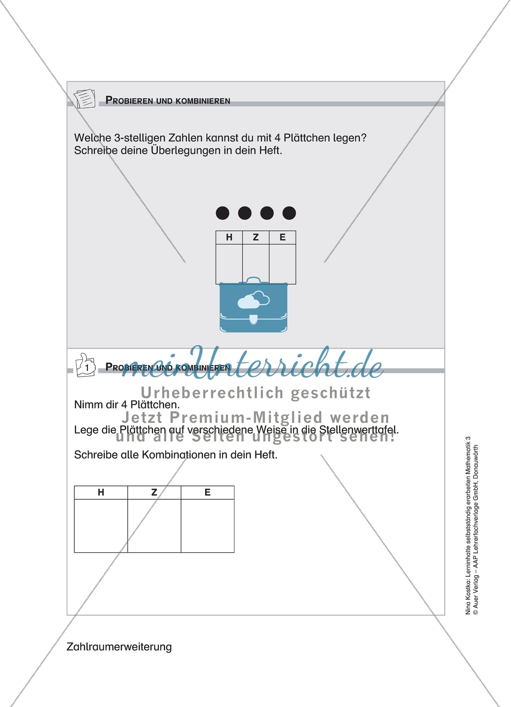 Schülerinnen und Schüler erarbeiten sich mit diesem Material Lerninhalte zum Thema Zahlraumerweiterung mit Aufgaben-, Tipp- und Lösungskarten selbstständig. Preview 12