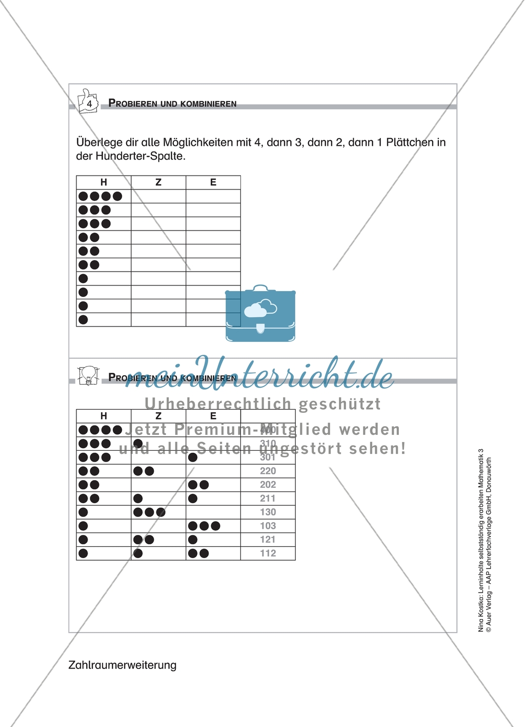 Schülerinnen und Schüler erarbeiten sich mit diesem Material Lerninhalte zum Thema Zahlraumerweiterung mit Aufgaben-, Tipp- und Lösungskarten selbstständig. Preview 14