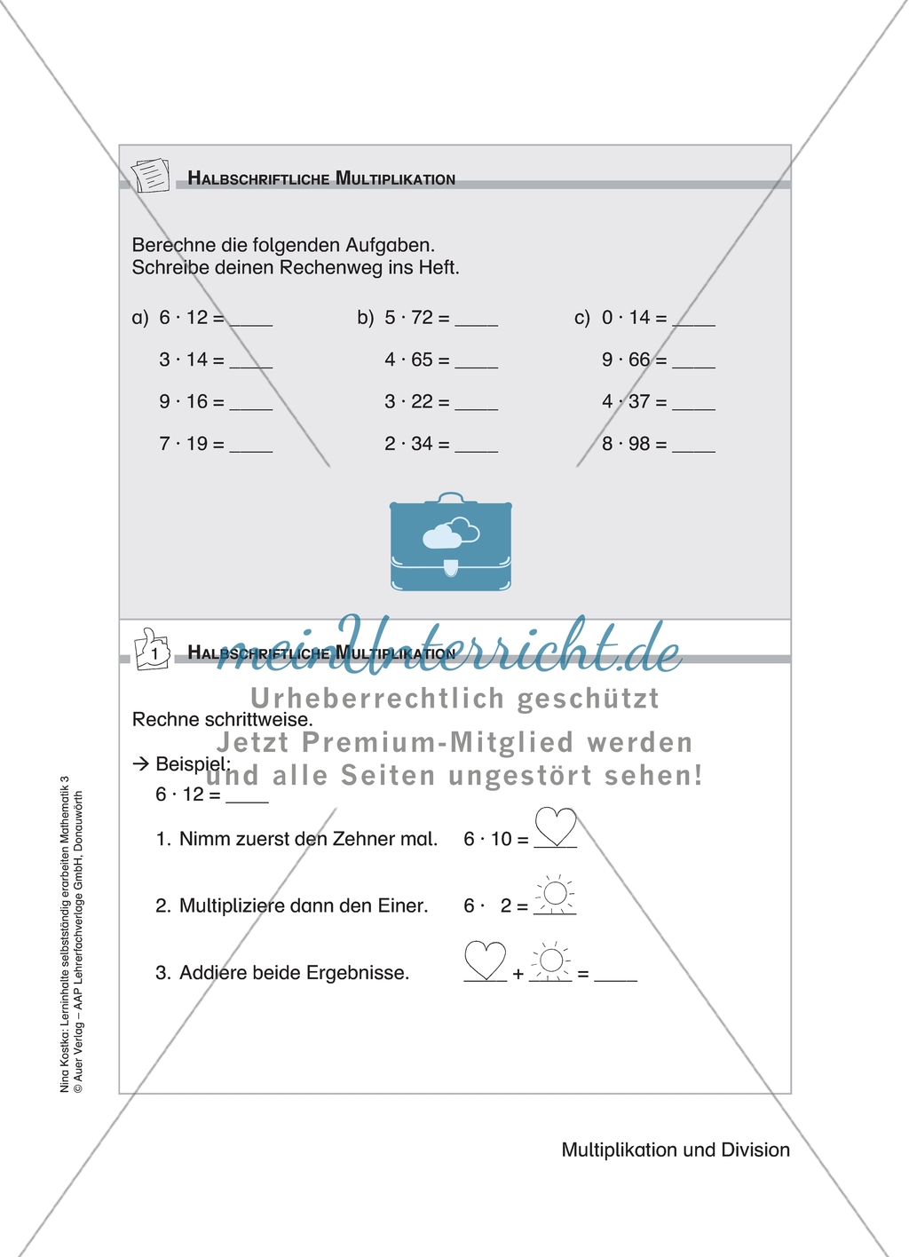 Schülerinnen und Schüler erarbeiten sich mit diesem Material Lerninhalte zum Thema Multiplikation und Division mit Aufgaben-, Tipp- und Lösungskarten selbstständig. Preview 5