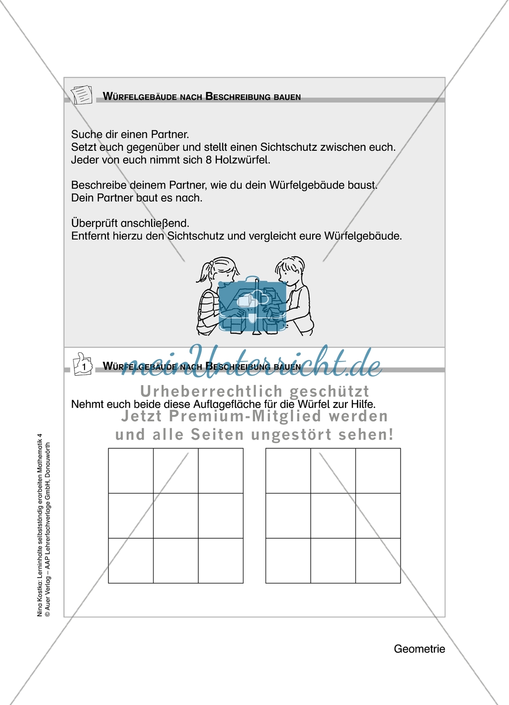 Schülerinnen und Schüler erarbeiten sich mit diesem Material Lerninhalte zum Thema Geometrie mit Aufgaben-, Tipp- und Lösungskarten selbstständig. Preview 2