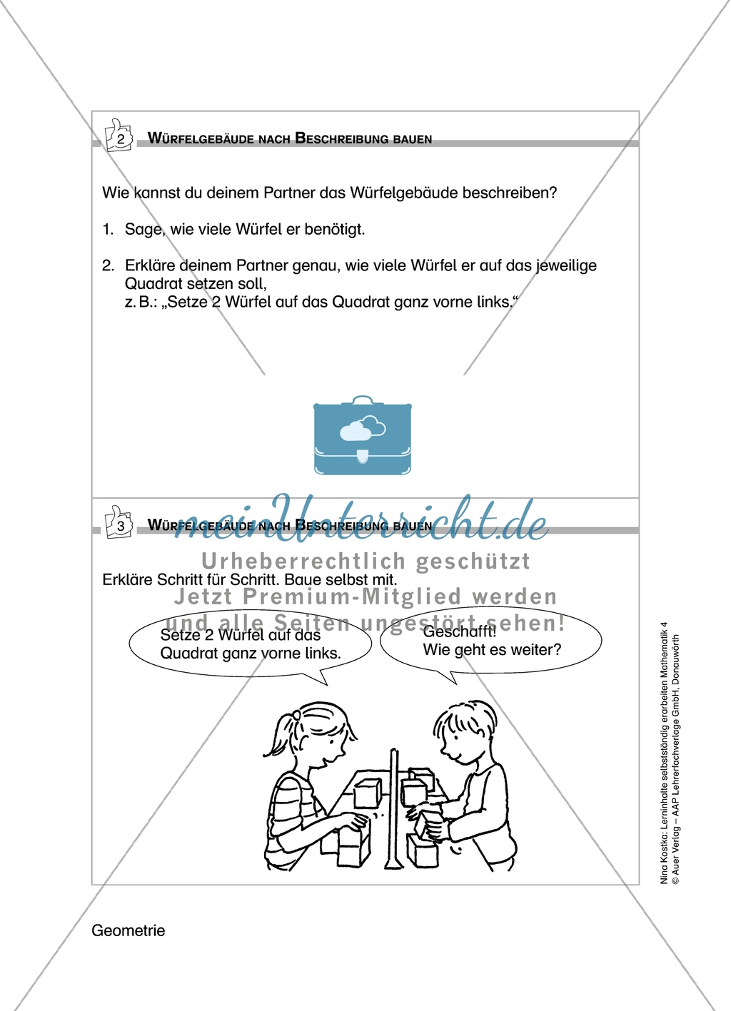 Schülerinnen und Schüler erarbeiten sich mit diesem Material Lerninhalte zum Thema Geometrie mit Aufgaben-, Tipp- und Lösungskarten selbstständig. Preview 3