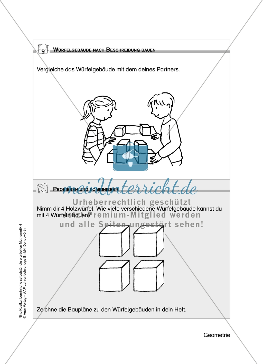 Schülerinnen und Schüler erarbeiten sich mit diesem Material Lerninhalte zum Thema Geometrie mit Aufgaben-, Tipp- und Lösungskarten selbstständig. Preview 4