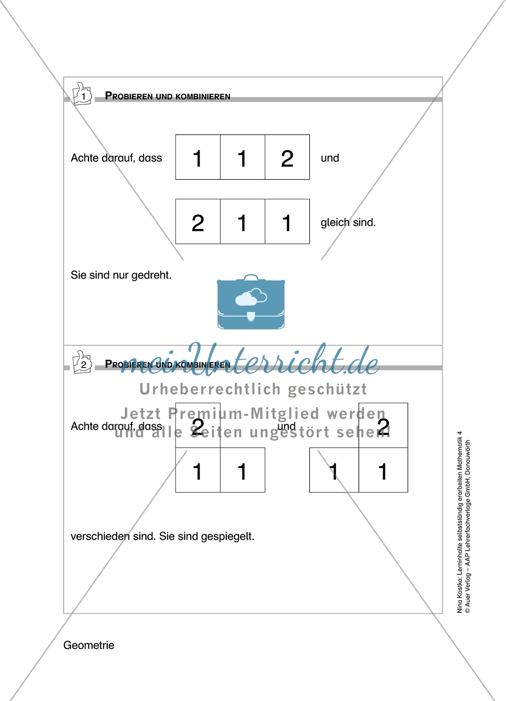 Schülerinnen und Schüler erarbeiten sich mit diesem Material Lerninhalte zum Thema Geometrie mit Aufgaben-, Tipp- und Lösungskarten selbstständig. Preview 5